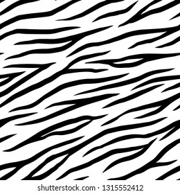 Seamless zebra pattern. Animal print. Black and white stripes.