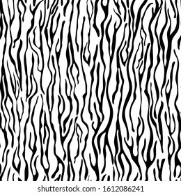 Seamless Zebra pattern. Animal print classic black and white background