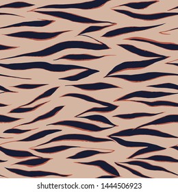 Seamless zebra pattern. Artistic animal skin texture. Abstract geometric vector hand drawn illustration, 
