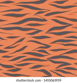 Seamless zebra pattern. Artistic animal skin texture. Abstract geometric vector hand drawn illustration, 