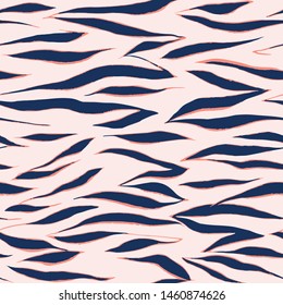 Seamless zebra pattern. Artistic animal skin texture. Abstract geometric vector hand drawn illustration, 