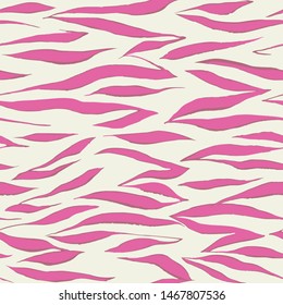 Seamless zebra pattern. Artistic animal skin texture. Abstract geometric vector hand drawn illustration, 
