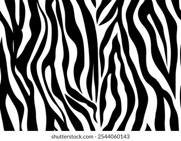 Seamless Zebra Pattern Black and White.