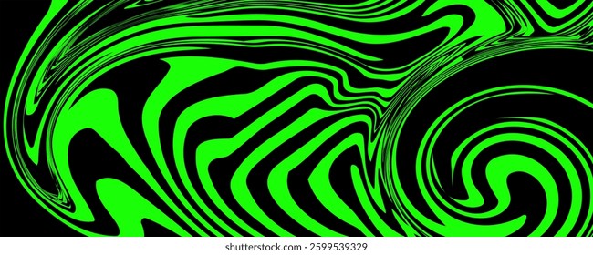Seamless zebra pattern. Dark green bacground with liquid shapes, illustration with elegant gradient.