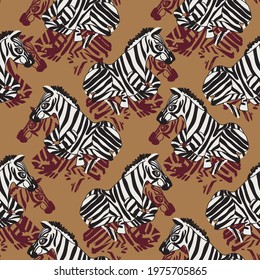 seamless zebra pattern, vector design for paper, fabric and other surface