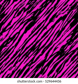 Seamless Zebra pattern. Vector illustration. The bright print clothing. 80s style