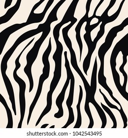 Seamless Zebra Print, Pattern, Background. Vector 10 Eps