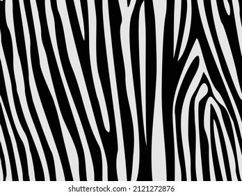 Seamless zebra skin pattern. Endless abstract background of dark and light stripes of zoo. Print on fabric and textiles. Vector background