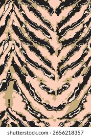 Patrón de piel de cebra sin fisuras con arte abstracto dibujado a mano aislado piel de tigre animal leopardo salvaje 
