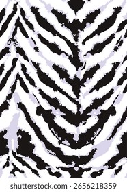 Seamless zebra skin pattern with isolated abstract hand drawn art wild leopard animal tiger skin 