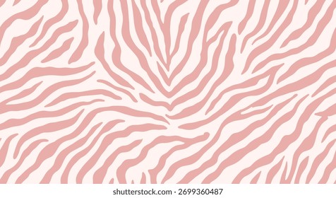 Seamless zebra stripe pattern in blush pink and off-white, ideal for backgrounds, textiles, and modern design projects.