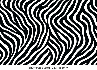 Seamless zebra texture with fine curvy lines for textile or graphic design