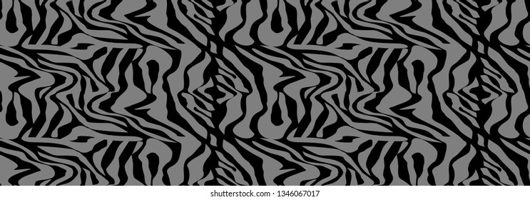 Seamless zebra vector pattern. Abstract animal stripes print.