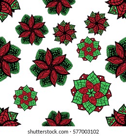 Seamless zen doodle mandala vector background for art. EPS10.