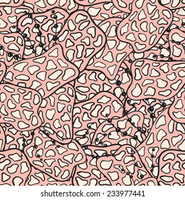 Seamless zentangle pattern with leopard spots and beads