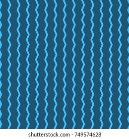 Seamless zig zag background. Abstract geometric vector pattern with vertical blue zigzag lines on dark blue backdrop. EPS10. 