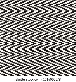 Seamless zig zag geometric pattern. Classic black and white chevron lines tiling.