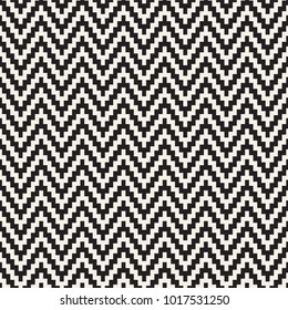 Seamless zig zag geometric pattern. Classic black and white chevron lines tiling.