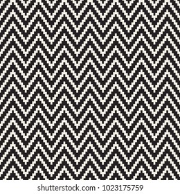Seamless zig zag geometric pattern. Classic black and white chevron lines tiling.