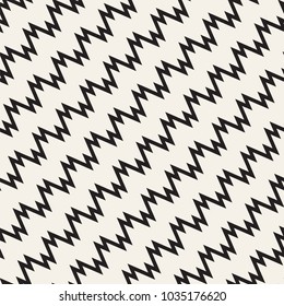 Seamless zig zag geometric pattern. Classic black and white chevron lines tiling.