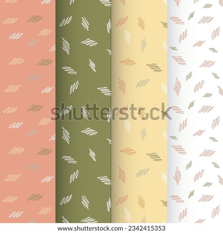 Seamless zig zag hand drawn pattern collection in pastel color. Calm summer background. Vector.