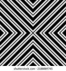 Patrón de motivos Zig Zag sin foco. Ilustración vectorial