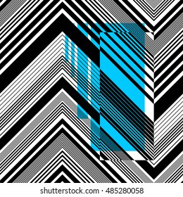Seamless Zig Zag Pattern. Abstract Chaotic Background. Vector Regular Texture
