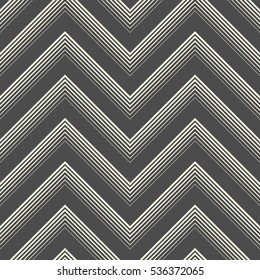 Seamless Zig Zag Pattern. Abstract Black and White Background. Vector Regular Thin Line Texture