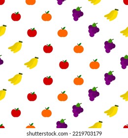 Seamless zig zag pattern of fruit icons on white background