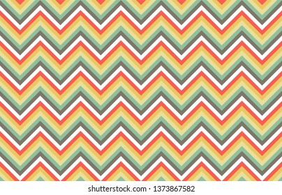 Seamless zig zag pattern in retro color. Geometric abstract texture. Vector background. 