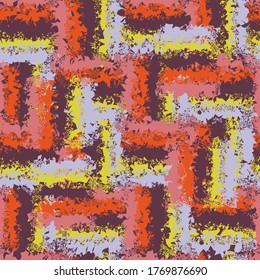 Mancha de zigzag sin soldadura, patrón áspero para diseño web en colores amarillo, rosa, naranja, marrón, violeta