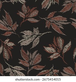 seamless zigzag leaves pattern on background