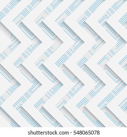 Seamless Zigzag Pattern. Abstract 3d Realistic Background. Modern Fine Wallpaper. White Fashion Design