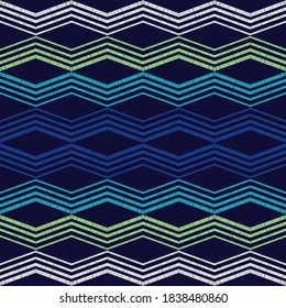 Seamless zigzag pattern. Abstract background for textile design. Manual hatching. Ethnic boho ornament. Vector illustration for web design or print.
