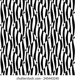 Seamless ZigZag Pattern. Abstract  Black and White Background. Vector Regular Texture