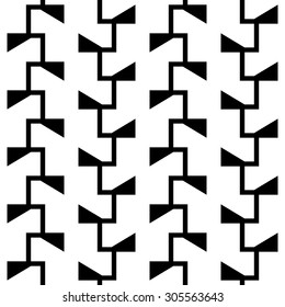 Seamless ZigZag Pattern. Abstract  Black and White Background. Vector Regular Texture