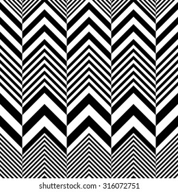 Seamless ZigZag Pattern. Abstract  Black and White Background. Vector Regular Texture
