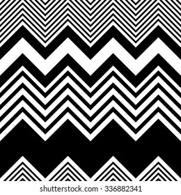 Seamless Zigzag Pattern. Abstract Black And White Stripe And Line Background. Vector Regular Zig Zag Geometric Texture. Minimal Print Design