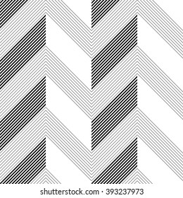 Seamless ZigZag Pattern. Abstract  Black and White Background. Vector Regular Texture