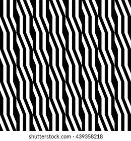 Seamless zigzag pattern, abstract black and white background, vector geo pattern