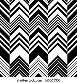 Seamless ZigZag Pattern. Abstract  Monochrome Background. Vector Regular Texture