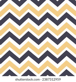  Seamless zigzag pattern in blue and yellow colors. Vector pattern. Printing on fabric and paper. Decorative vector print.