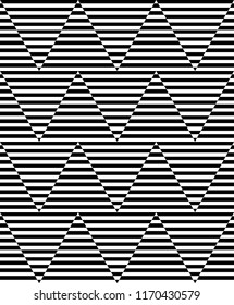 Seamless zigzag pattern. Geometric op art design. Striped lines texture. 