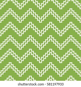 Seamless zigzag pattern. Greenery and white color. Vector illustration