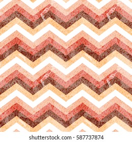 Seamless zigzag pattern with grunge texture. Vector illustration. 