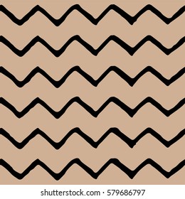 Seamless zigzag pattern. Hazelnut color. Vector illustration