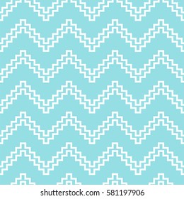 Seamless zigzag pattern. Island Paradise and white color. Vector illustration
