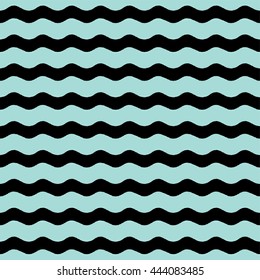 Seamless zigzag pattern. Limpet shell and black color. Vector illustration