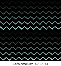 Seamless zigzag pattern. Limpet shell and black color. Vector illustration