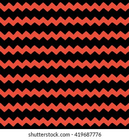 Seamless zigzag pattern. Red and black color. Vector illustration